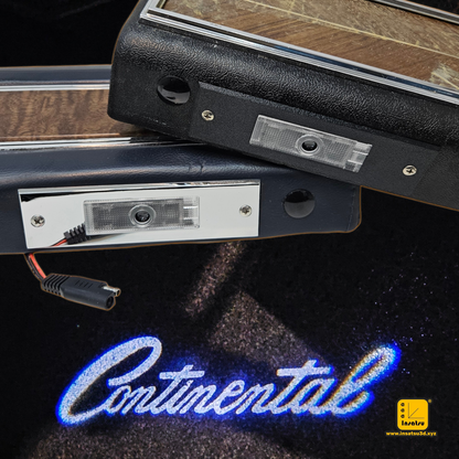 Continental entry light with 1967 polymer and 1968 chrome bezels