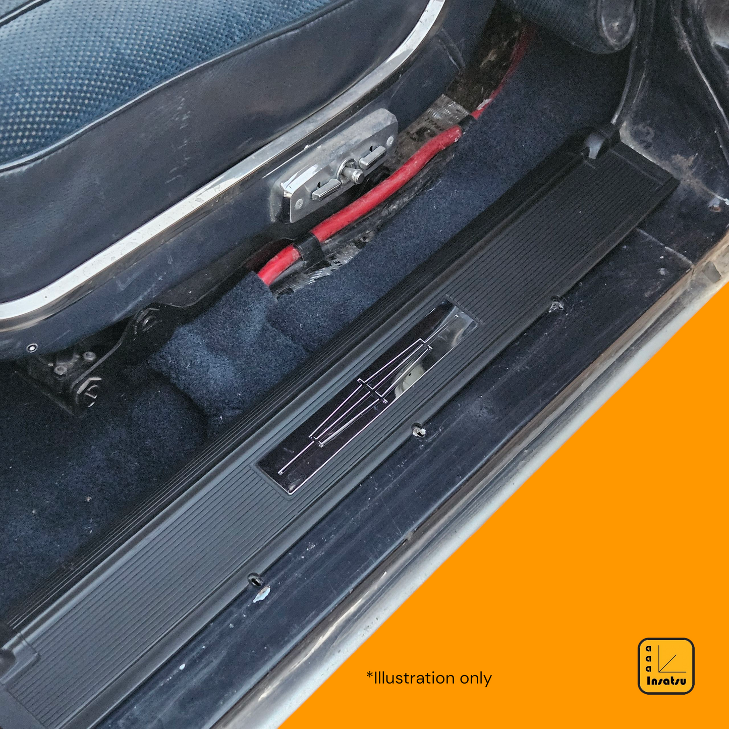 64-69 Lincoln Continental Inner Door Sill Plates Set (with or w/o chrome accents)